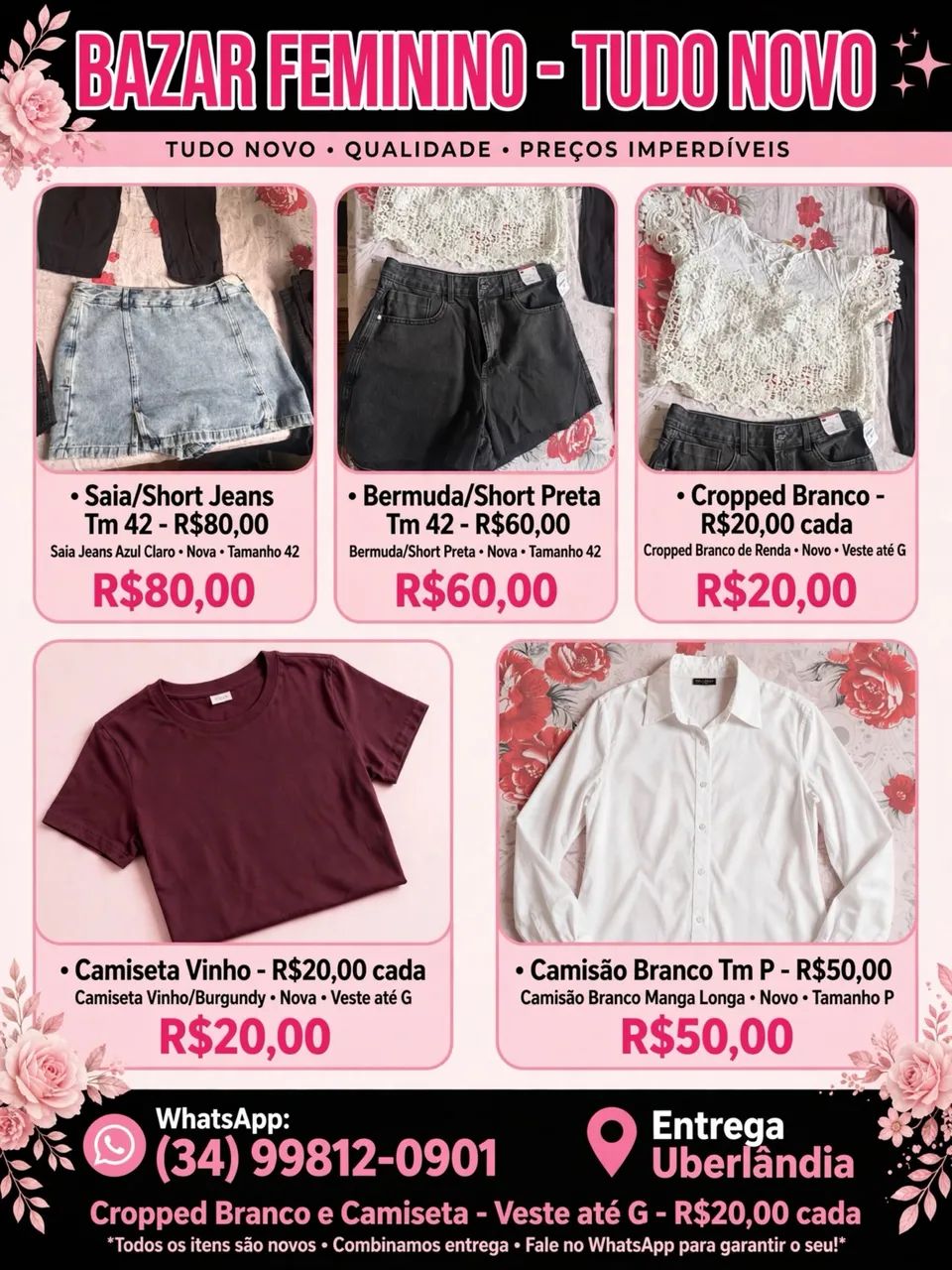 Roupas femininas e masculina 
