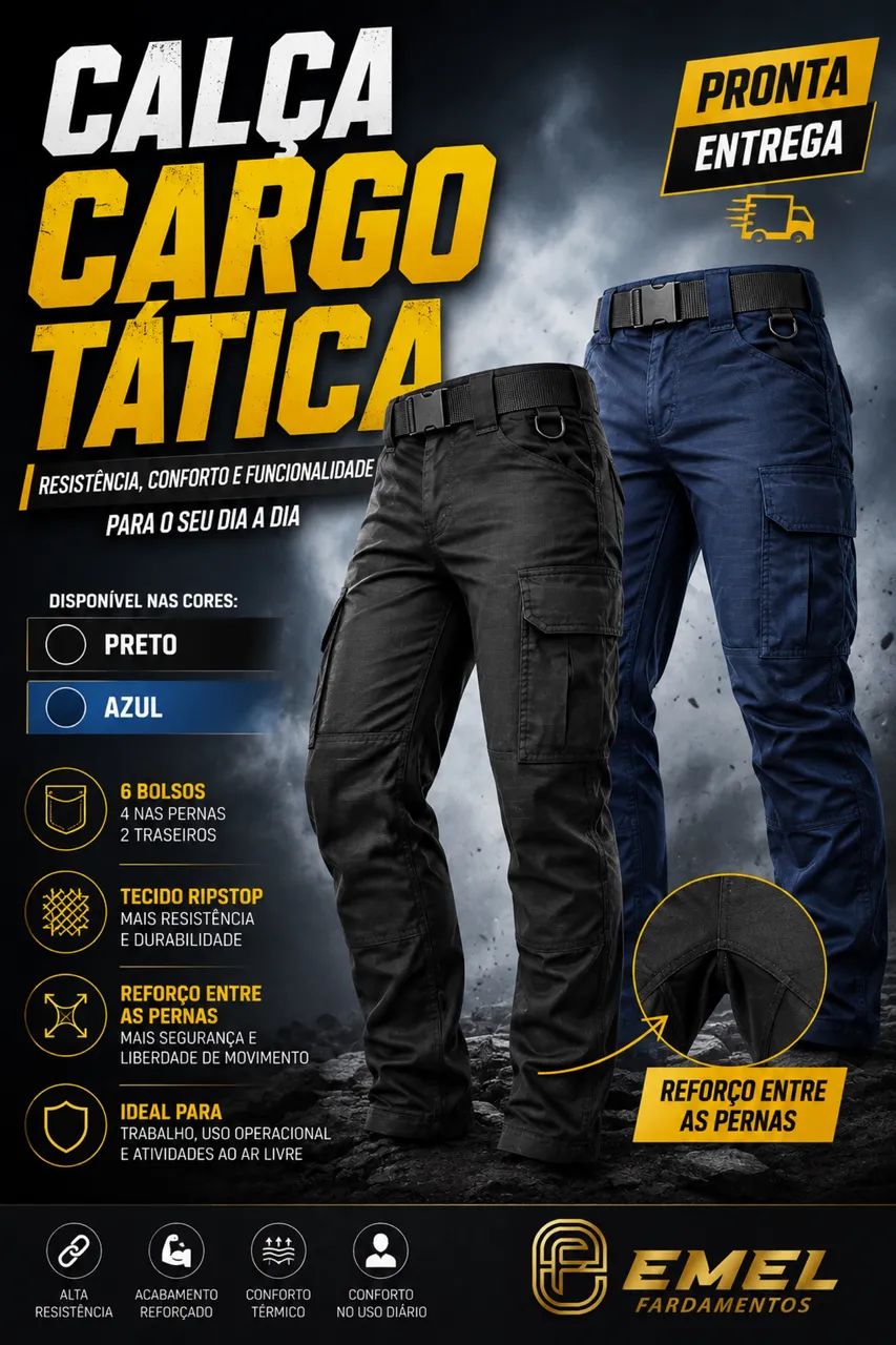 Calça cargo tática 