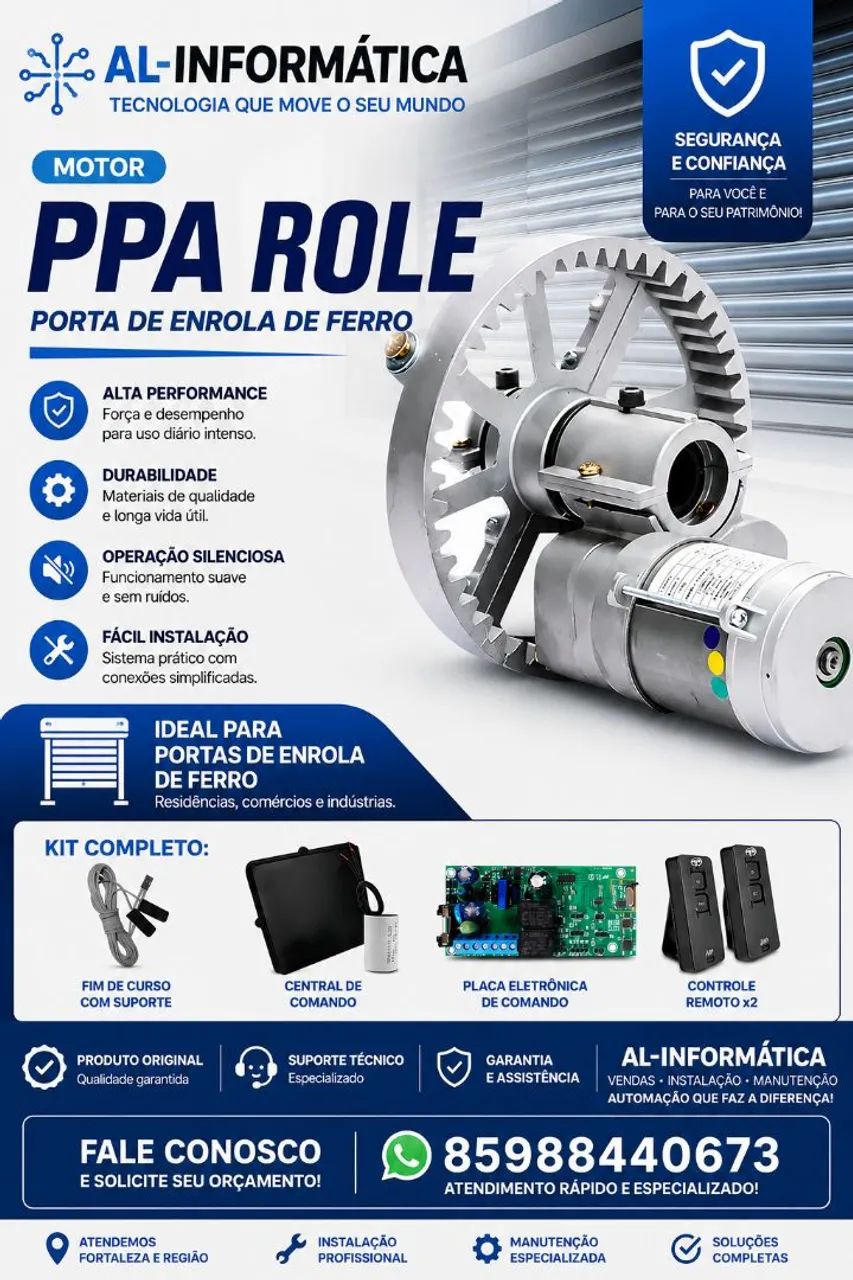 MOTOR PPA ROLLER PORTAS ENROLAR DE FERRO