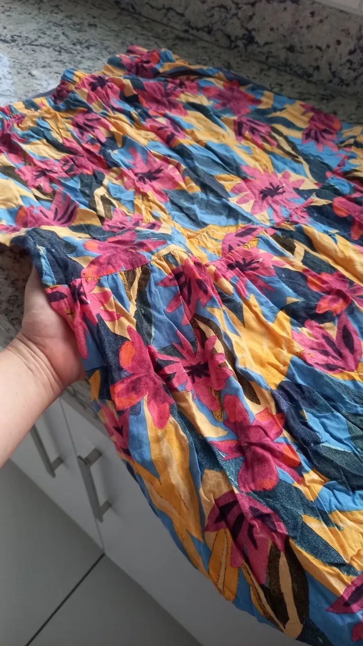 Saia longete estampada tamanho p - Foto 3