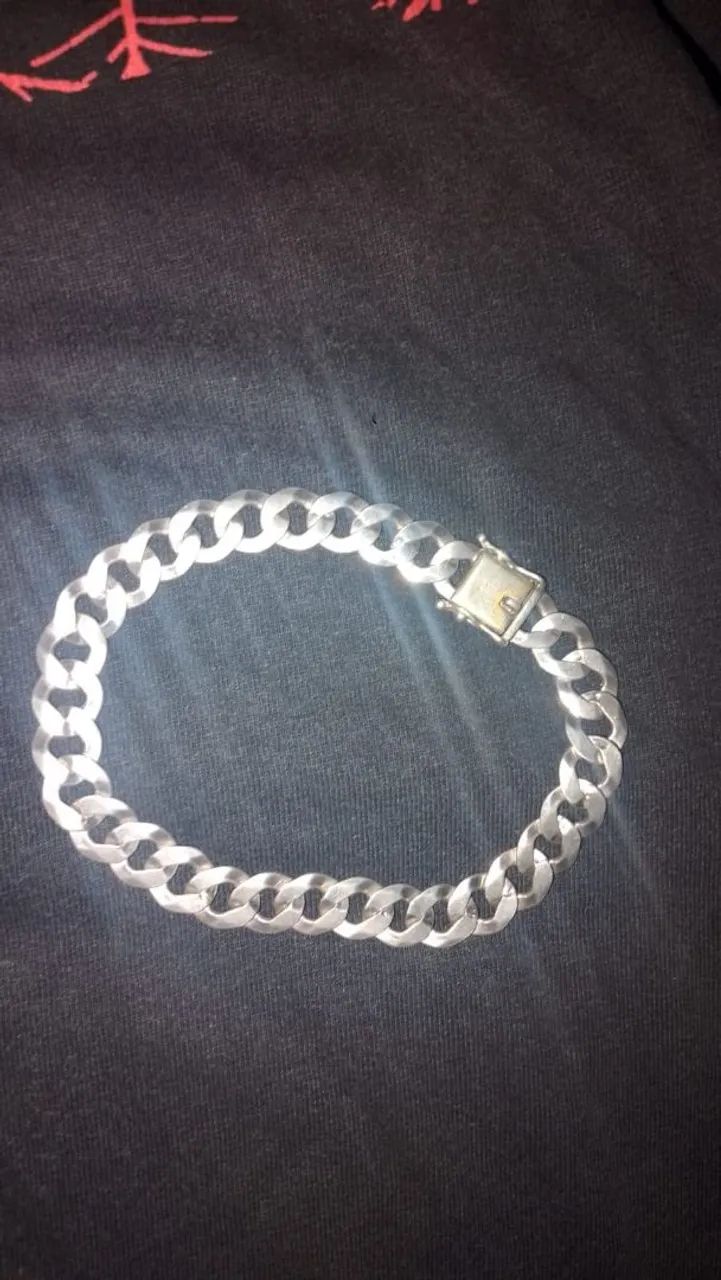Pulseira de prata 10 mm seminova  - Foto 3