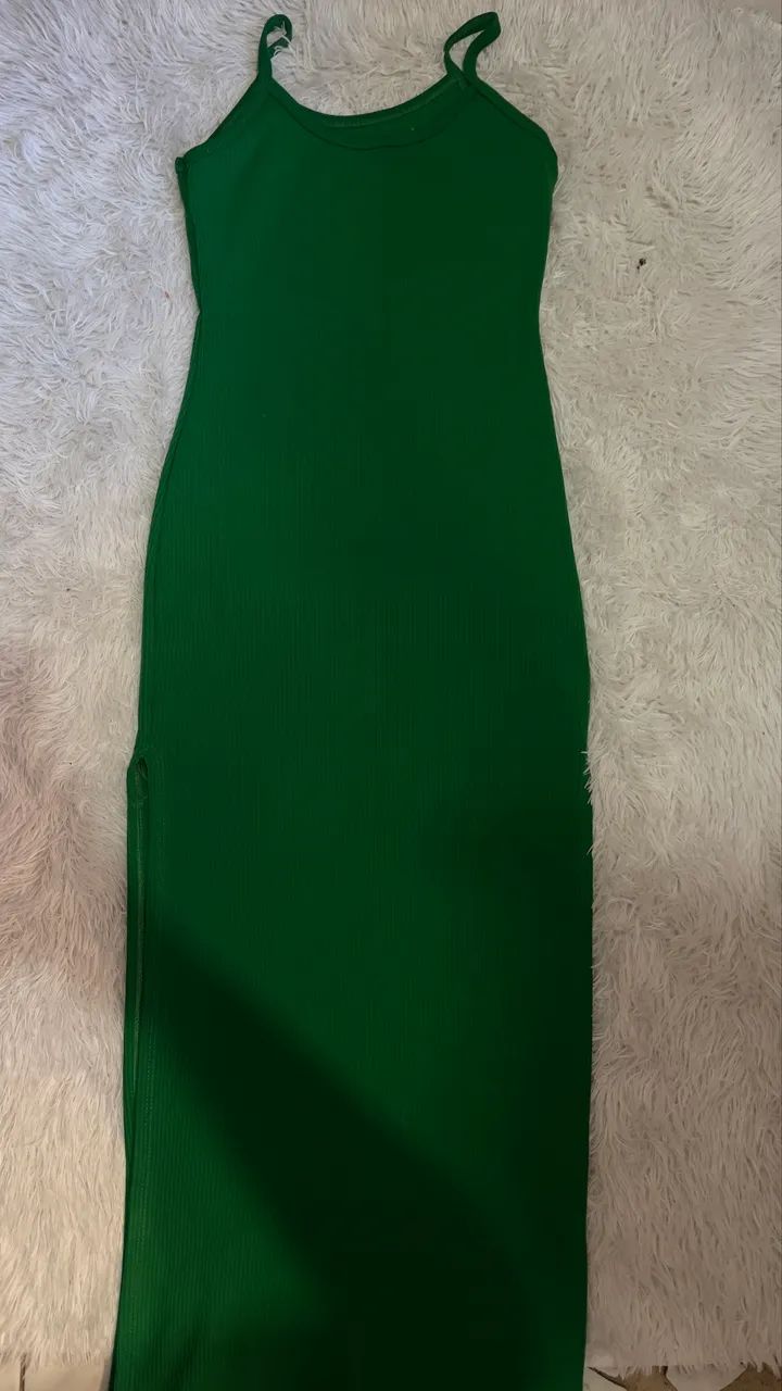 Vestido verde, rosa, bege - Foto 5