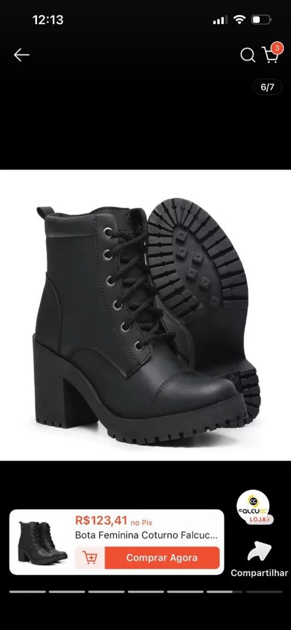 Bota de couro feminina  - Foto 4