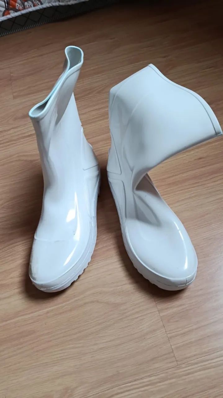 Bota de PVC Galocha de Borracha Branca - Foto 2