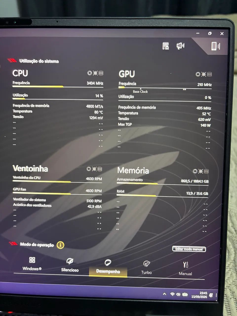 Notebook | ASUS ROG Zephyrus M16 | i9 13ª Geração | RTX 4070 | 32GB RAM | SSD 2TB  - Foto 2