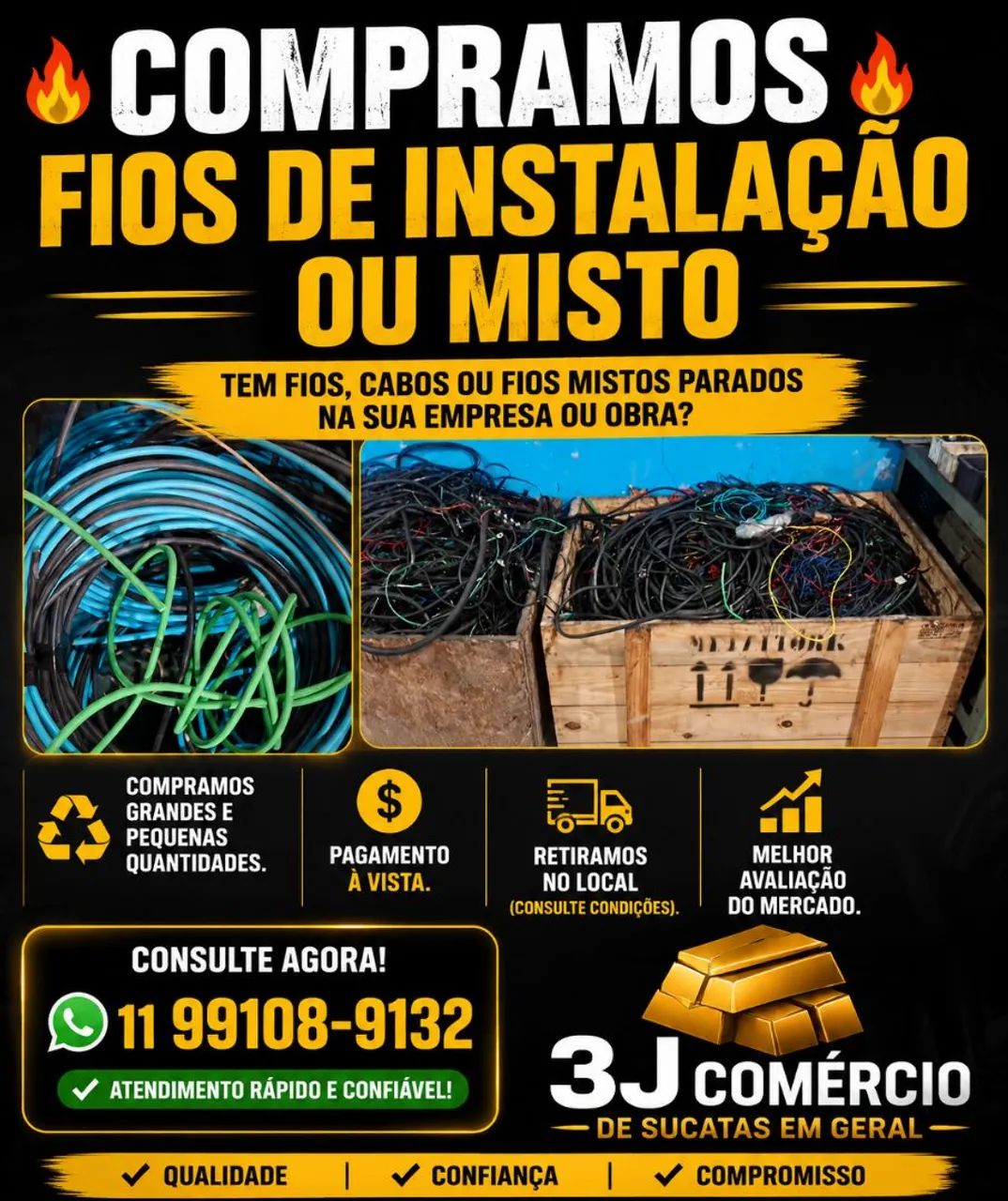Compramos Fios de Cobre com Capa
