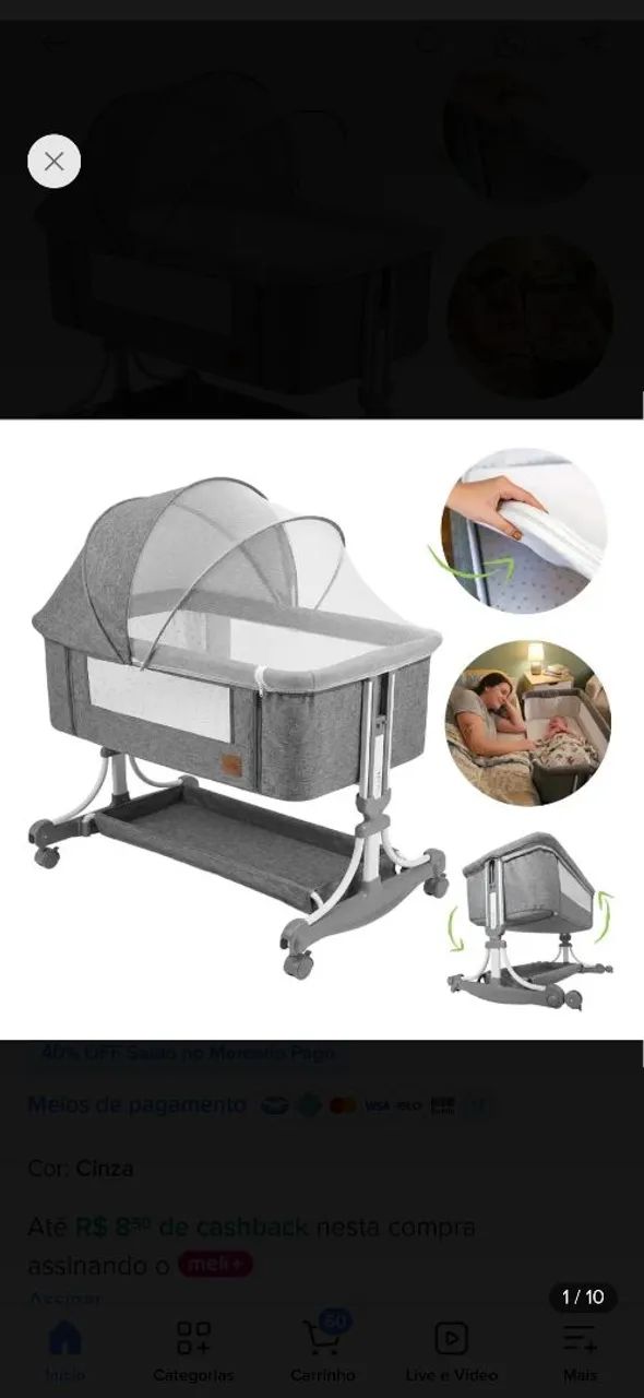 Berço moises seminovo  para bebe - Foto 5
