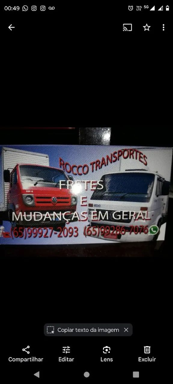 Mudanças e Fretes em Geral !