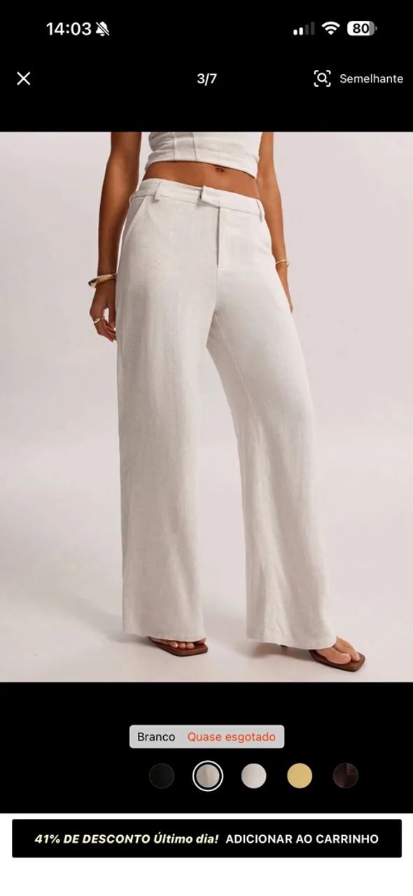 Calça branca nova SHEIN  - Foto 3