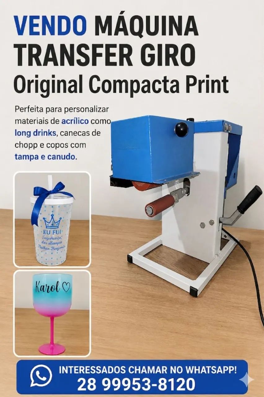 Máquina transfer giro compacta print para estampar copos  - Foto 3