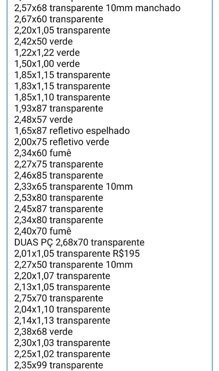 120 vidros FIXOS blindex grandes catalogados pra vários fins e 70 sem catalogar - Foto 3