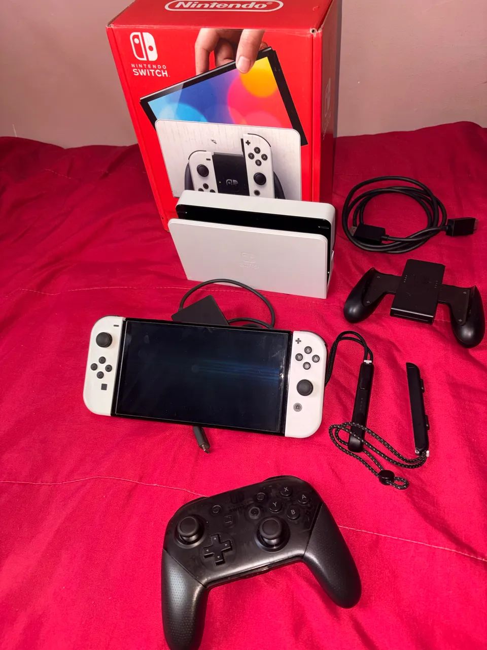 NINTENDO SWITCH OLED DESBLOQUEADO + PRO CONTROLLER ORIGINAL - Foto 2