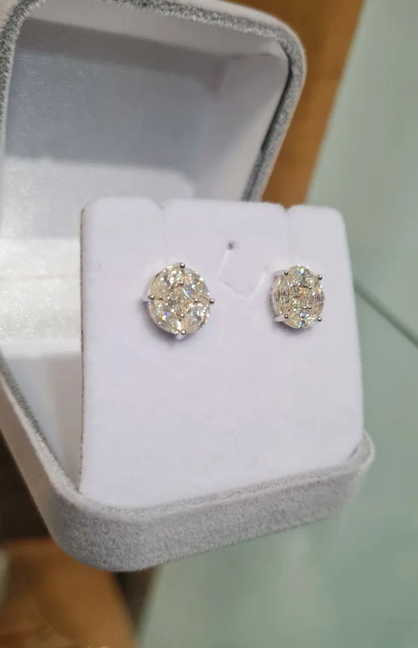 1 5 %. O F F Brinco Prata 925 c/ Moissanites e Ródio  - Foto 4