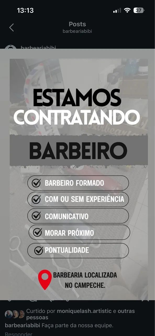 Vaga de barberia 