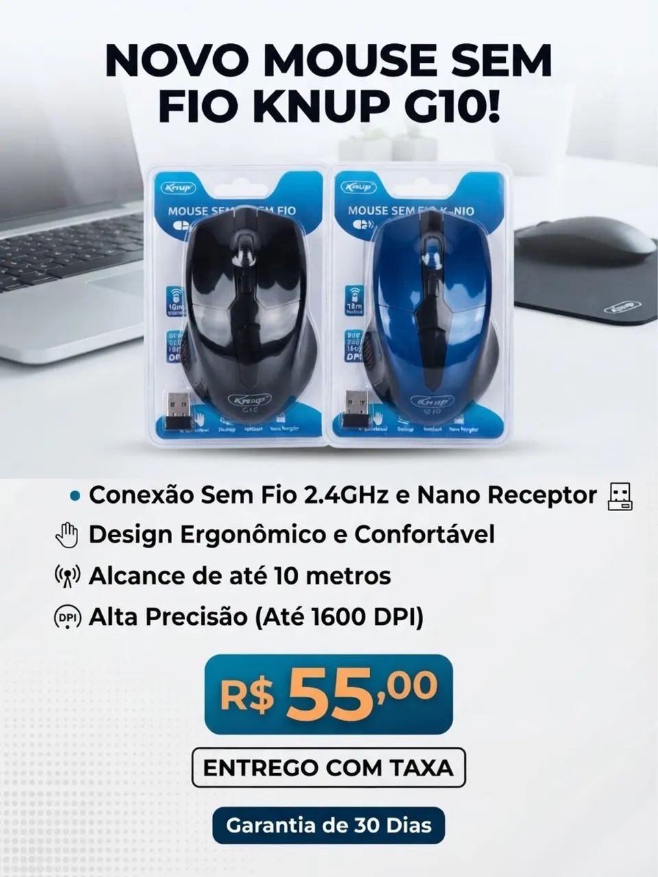 Mouse sem fio novo 