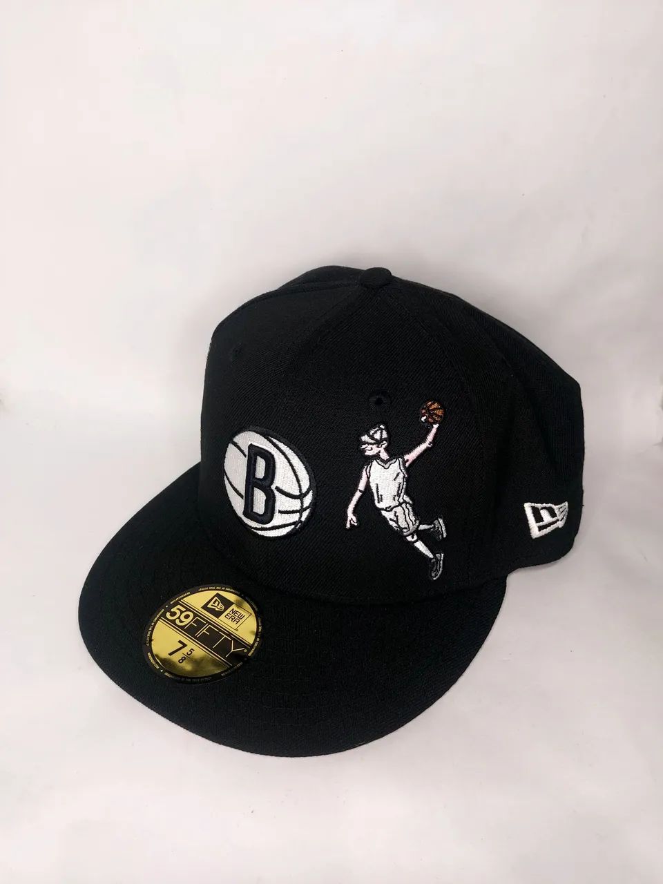 Boné Brooklyn Nets  preto - New era - 59fifty - Basquetebol - Mlb - 7 5/8 - Foto 3