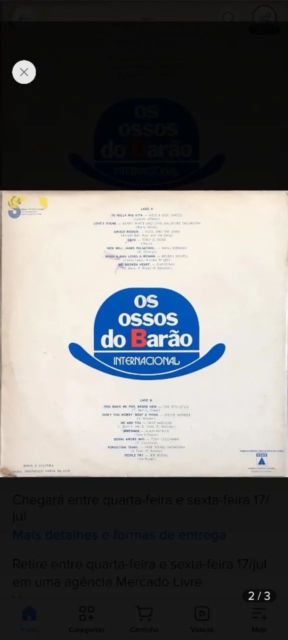 LP Os Ossos do Barão - Trilha Sonora Internacional - Foto 2