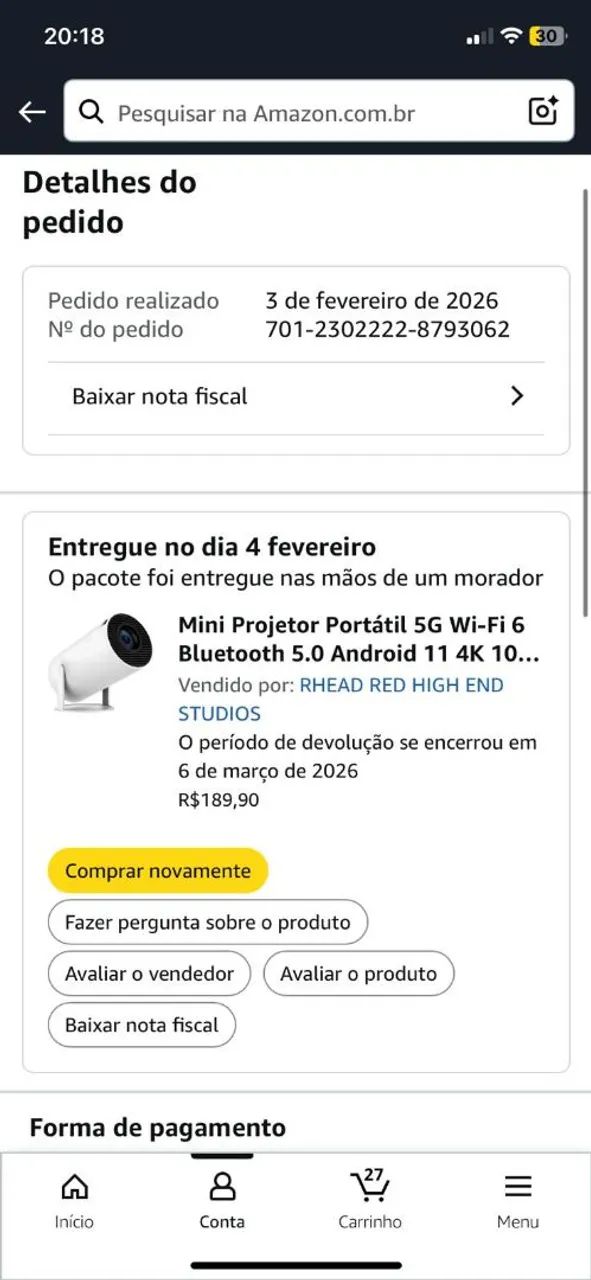Projetor para sair logo