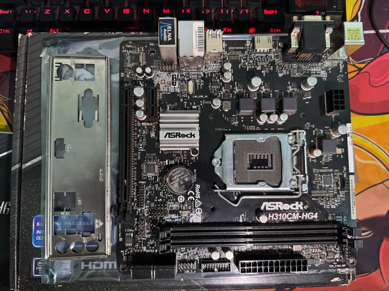 Placa mãe ASRock H310CM-HG4 Intel com caixa espelho 