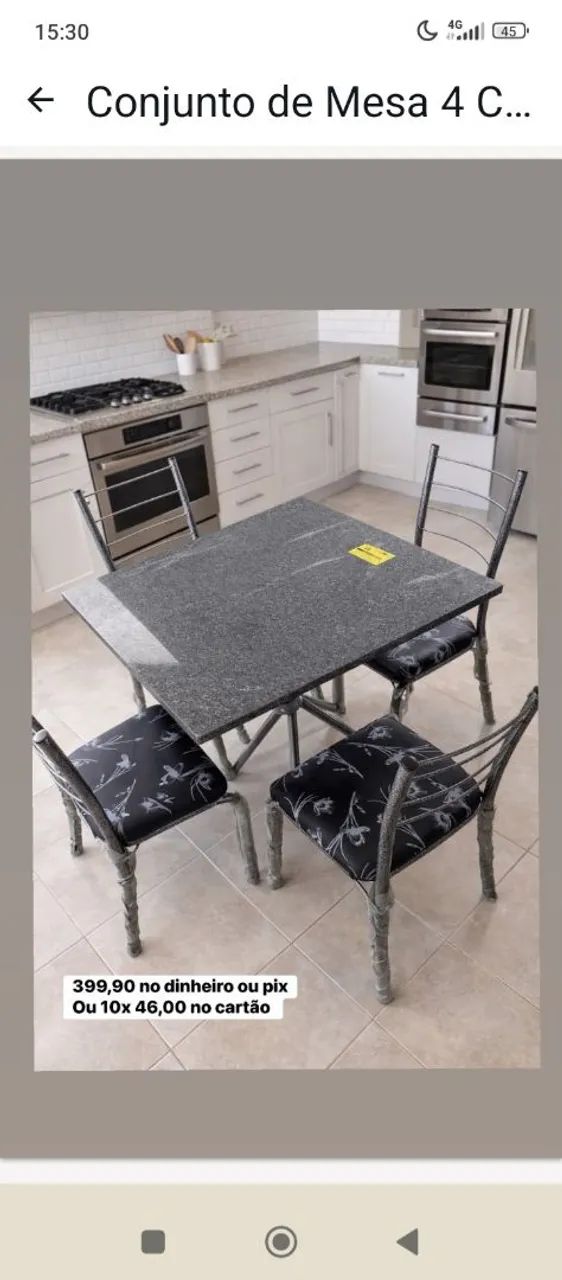 Mesa e cadeiras 