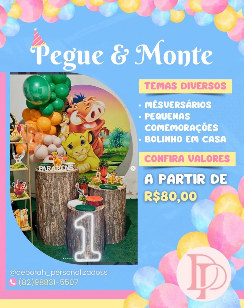 Sua festa completa a partir de R$ 80,00!