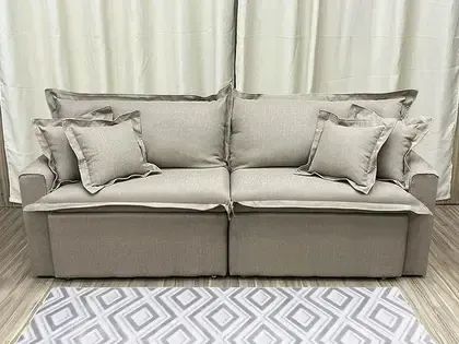 Sofá Retrátil 3 Lugares Linho - Confortável