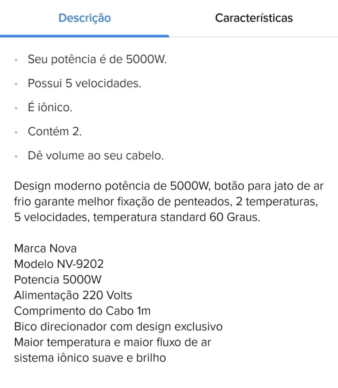 Secador de cabelo profissional  - Foto 6