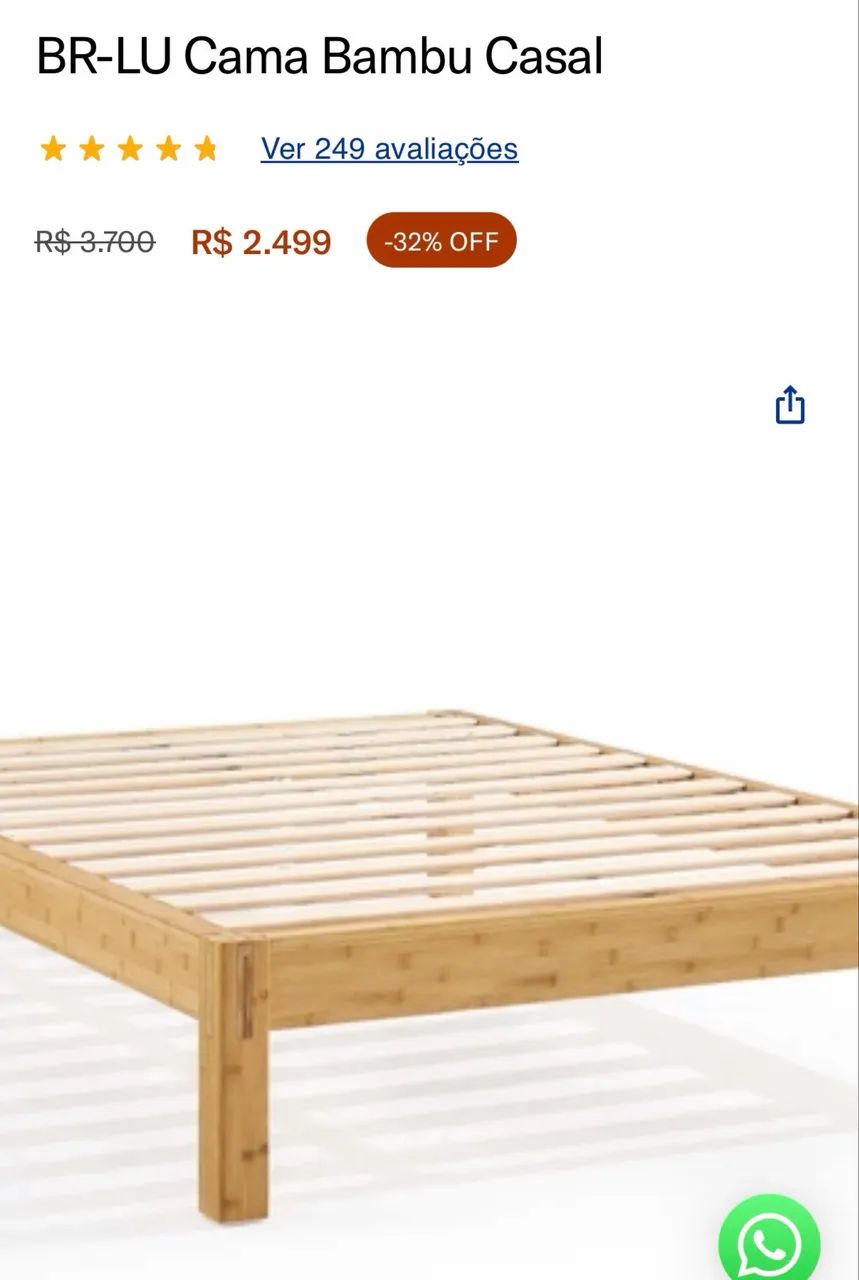 cama luuna bambu casal