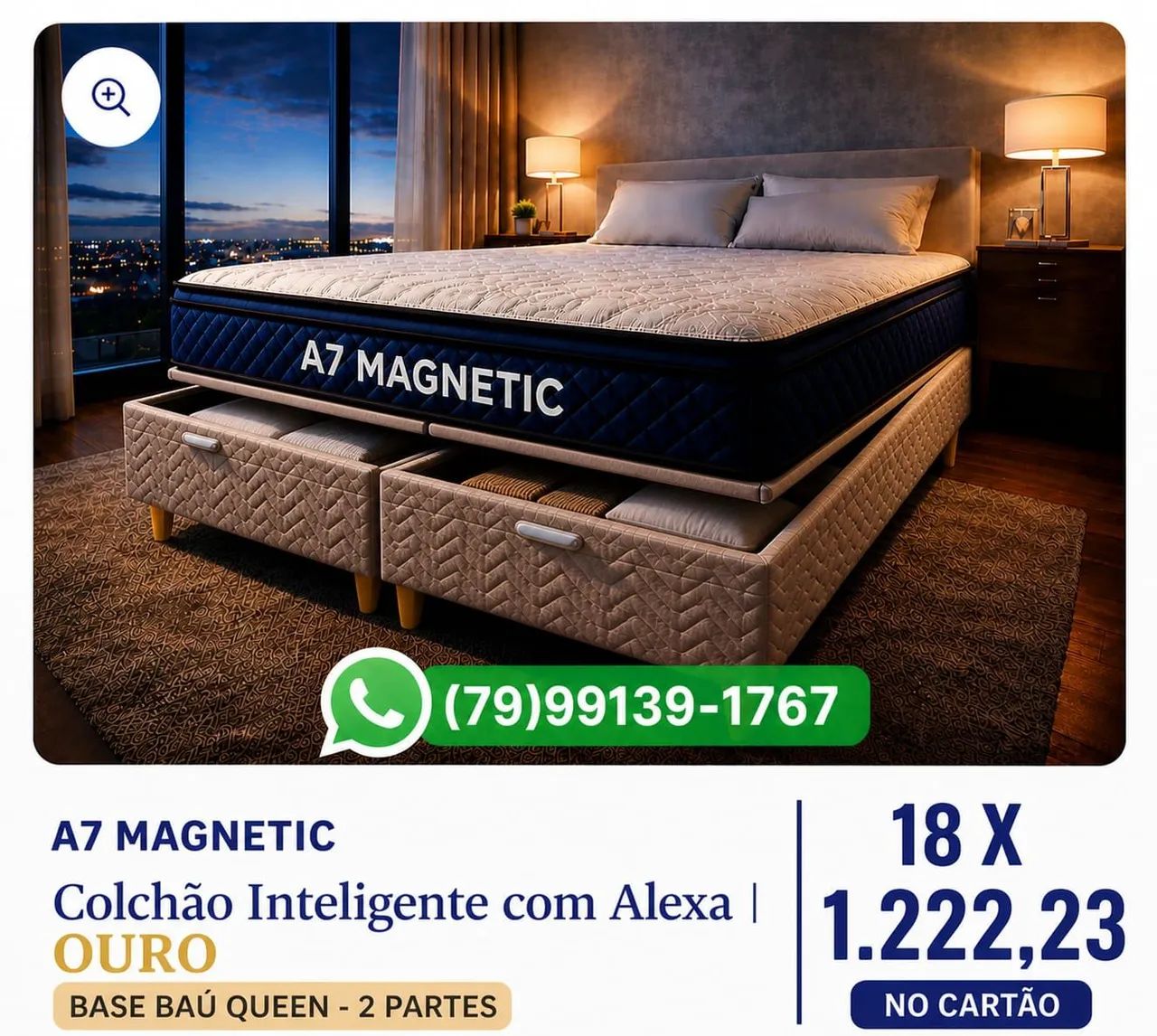 CAMA DE LUXO QUEEN COM MASSAGEM SISTEMA ALEXA!!