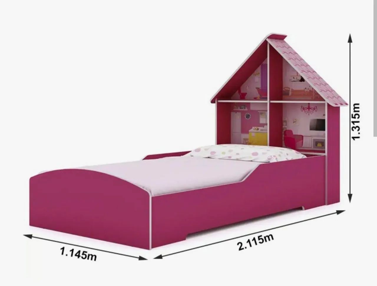 Quarto Infantil Com Cama E Guarda Roupa Casinha Wt - Foto 4