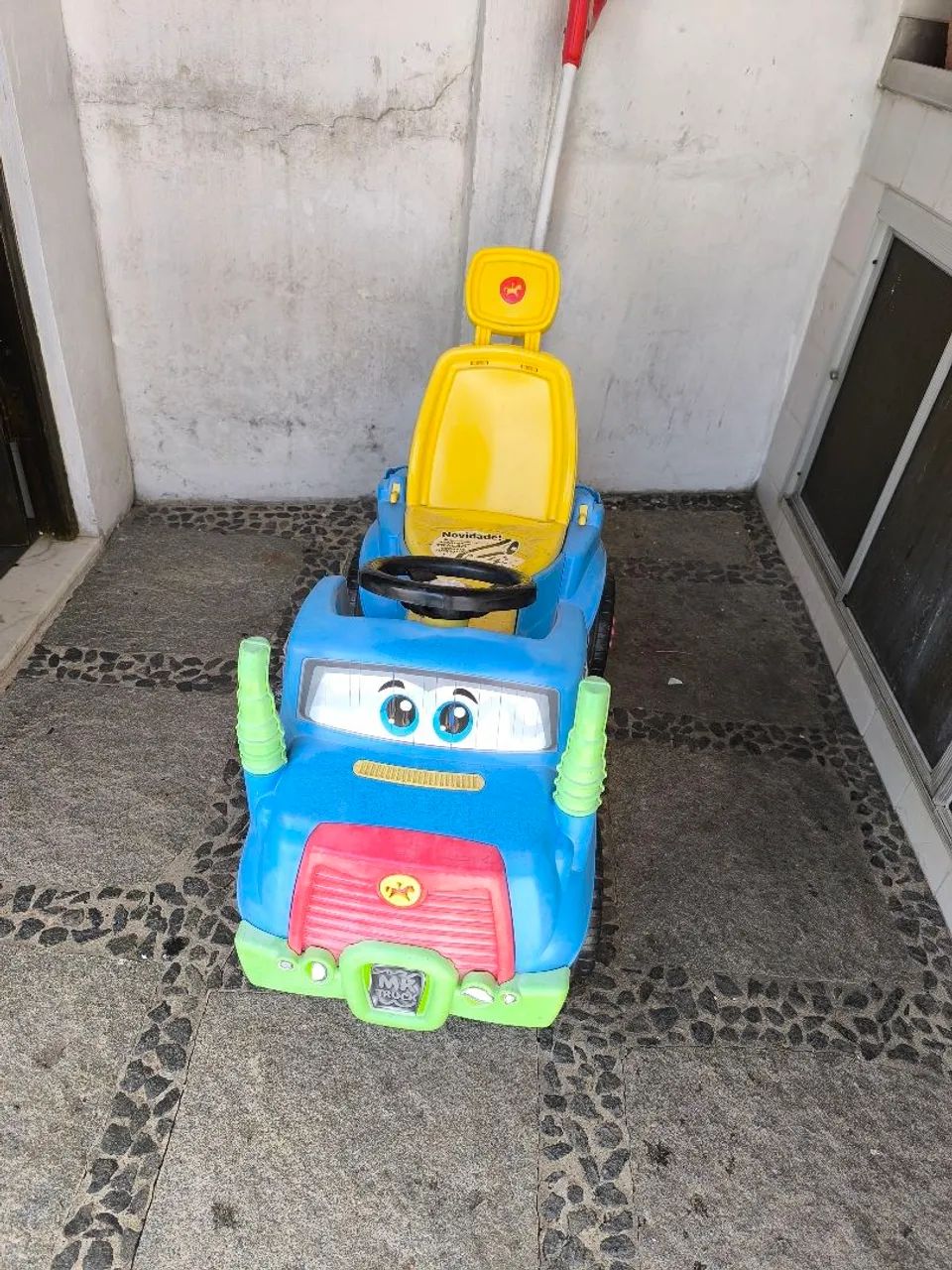 Carrinho De Passeio azul Mk Truck Com Buzina  - Foto 2