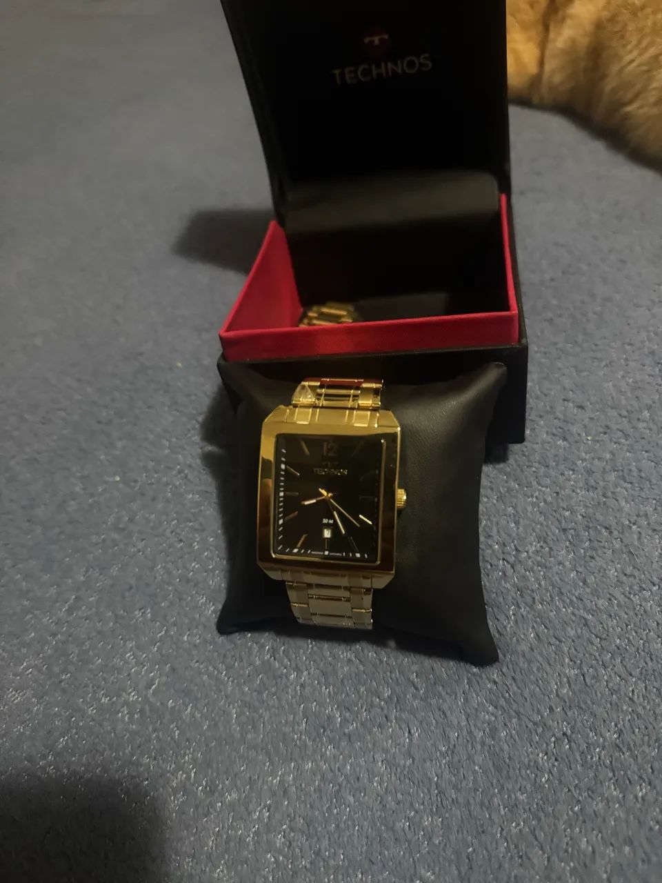 Relógio Technos Masculino Dourado Quadrado Original  - Foto 2