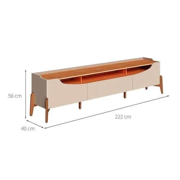 Rack para TV até 70 polegadas Studio 2 portas 1 gaveta Off White e Nature 222 cm - Foto 5