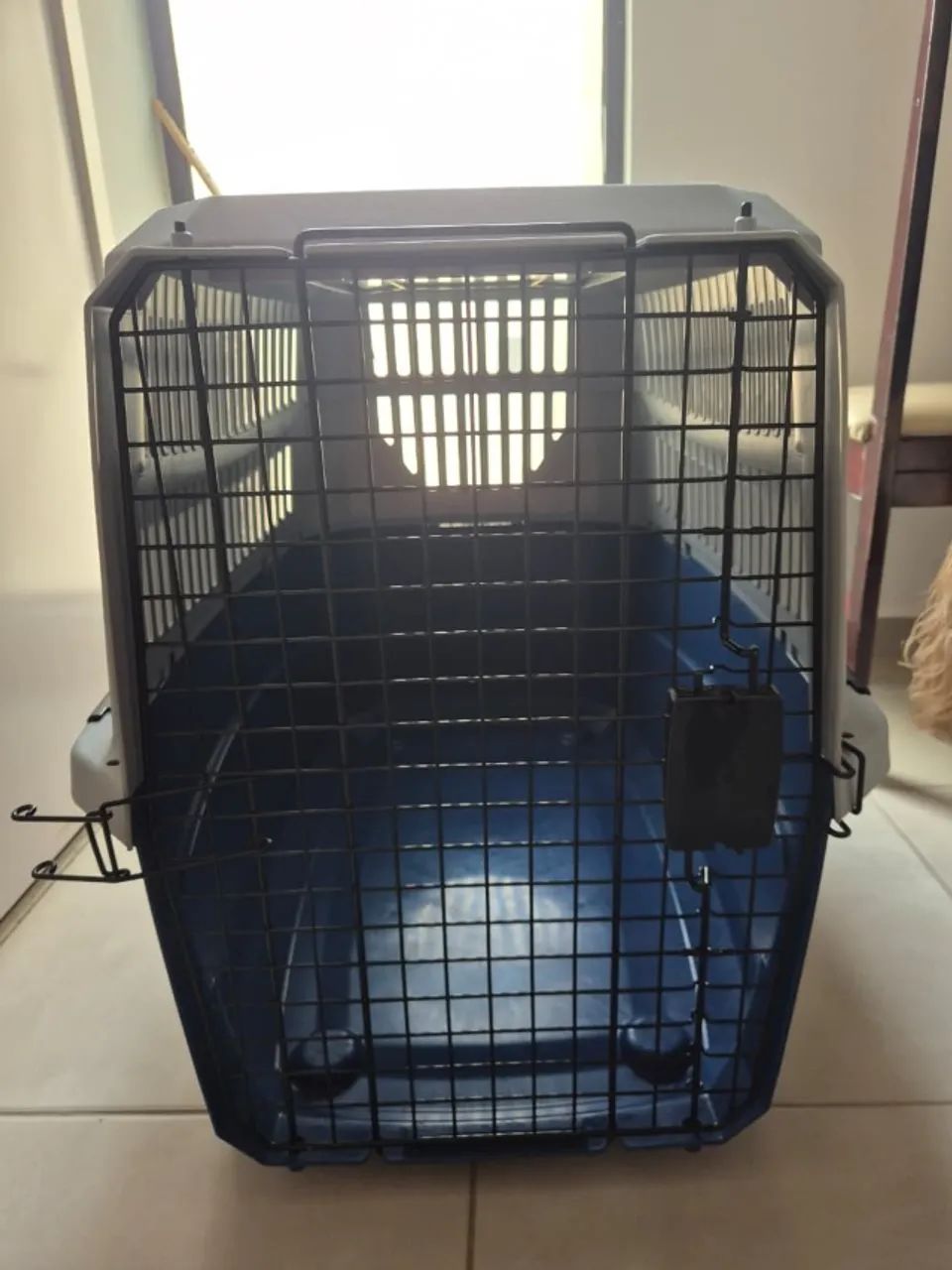 Caixa de Transporte em Avião para Cachorro Viaggio Azul e Cinza - Foto 3