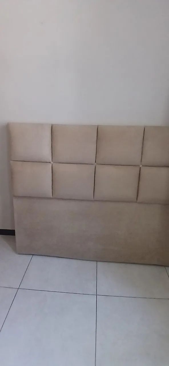 Cabeceira cama casal em suede - Foto 3