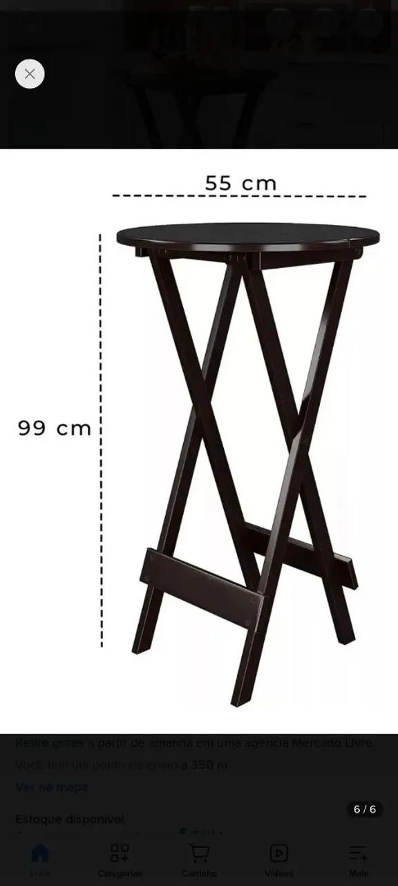Mesa bistrô redonda