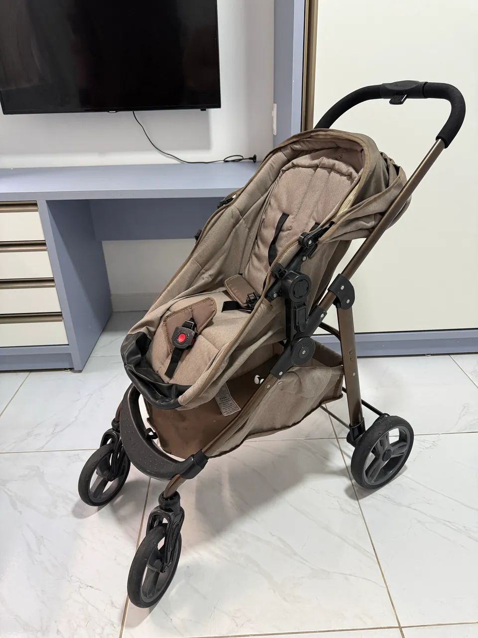 Berco Rosa + Carrinho de Bebe