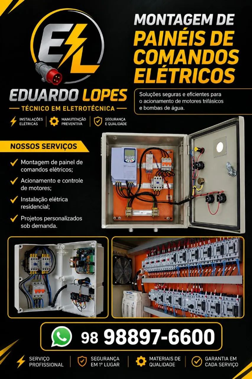Eletricista industrial: comandos elétricos.