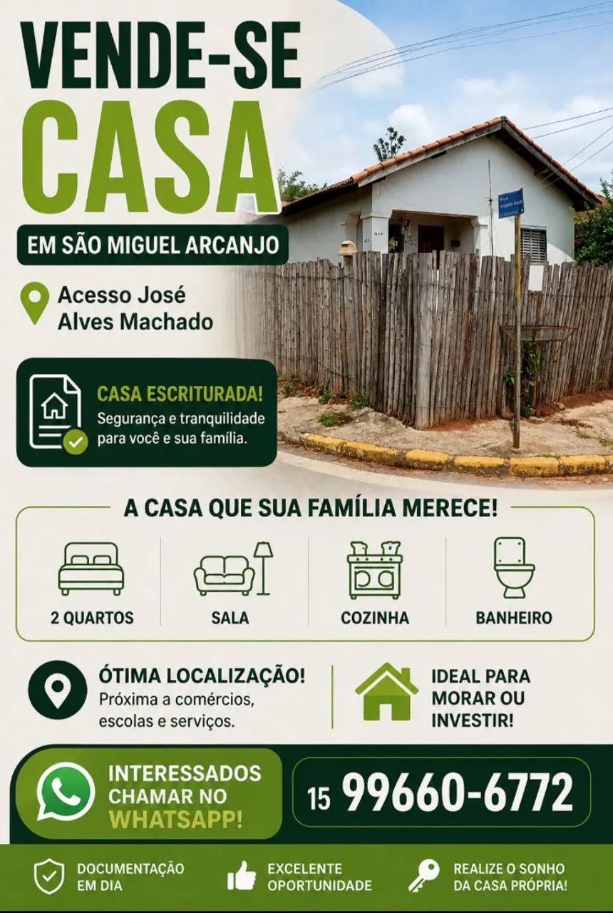 Vendo casa em São Miguel Arcanjo S. P