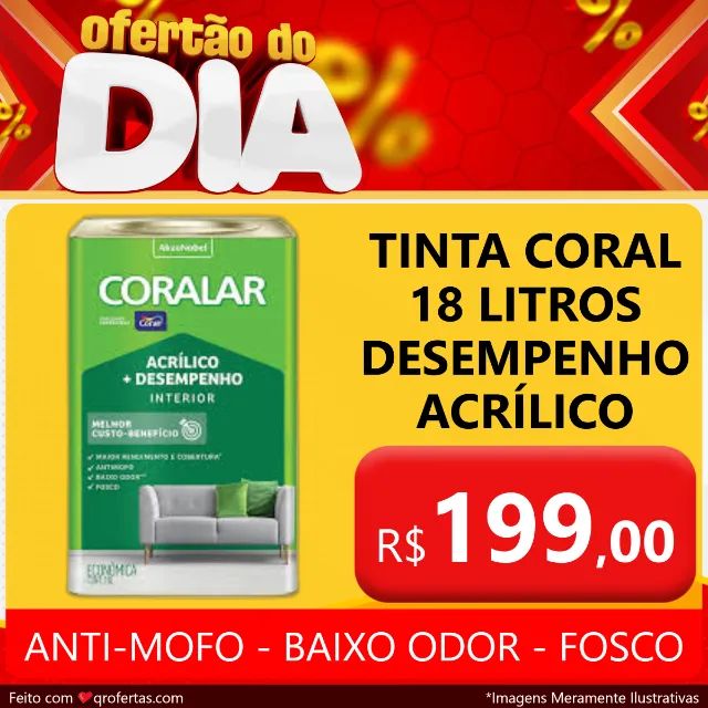 TINTA CORALAR LATA 18 LITROS - CORAL 