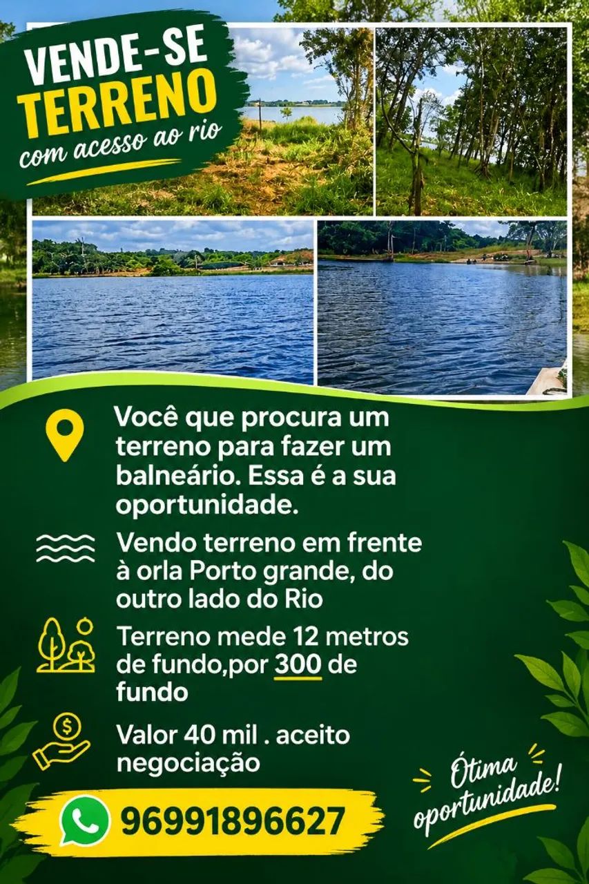 Vendo um terreno pra fazer boneario 