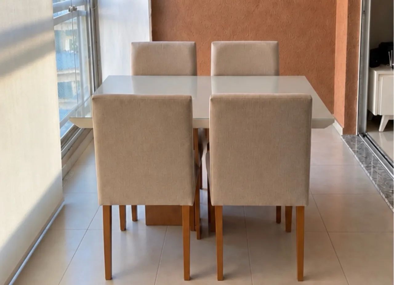 Mesa de jantar com 4 cadeiras estofadas Mobly - Foto 2