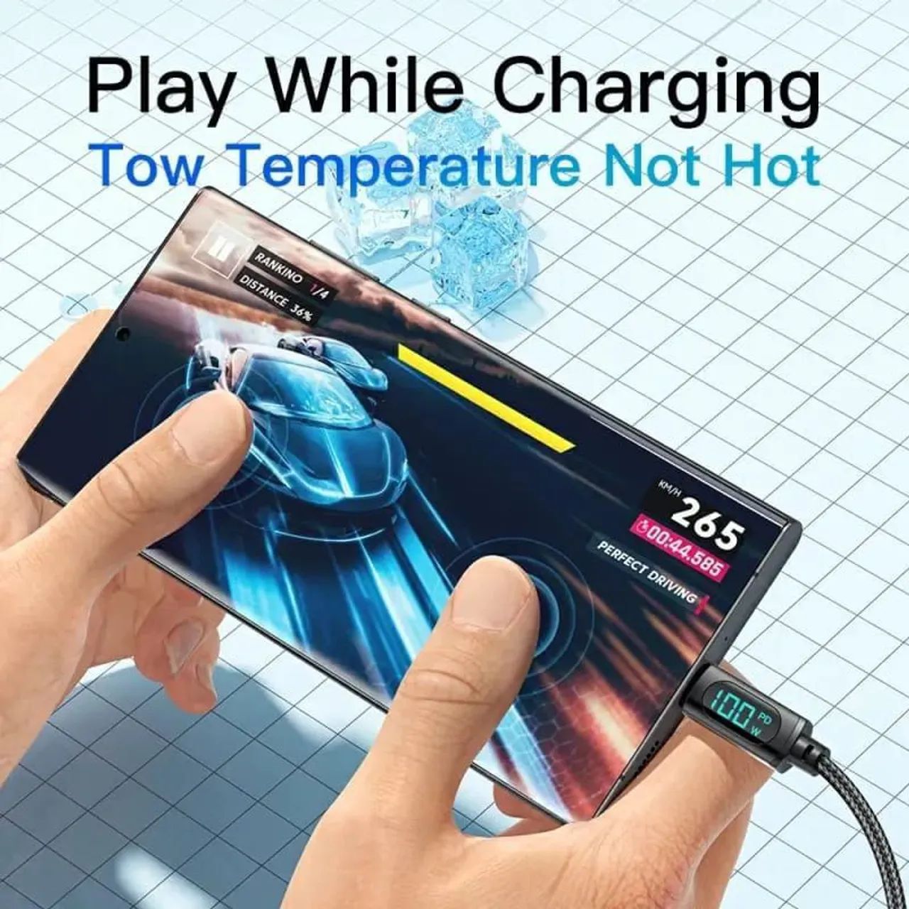 Cabo Turbo 100W Usb Essager Com Display (Original e Lacrado) - Foto 2