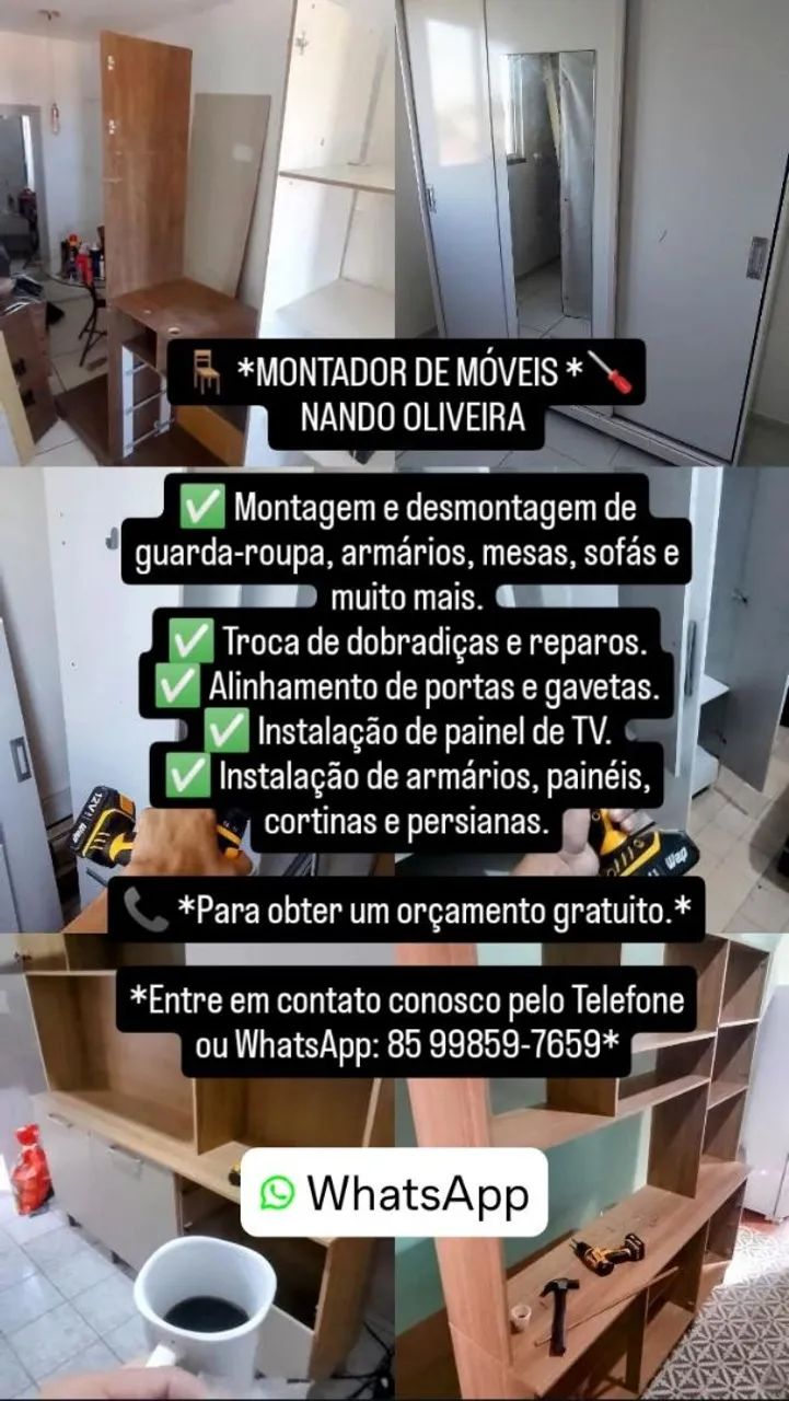 Montador de móveis e serviço 