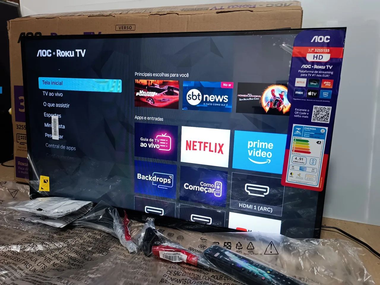 Smart tv AOC ROKU 32 polegadas nova na caixa 