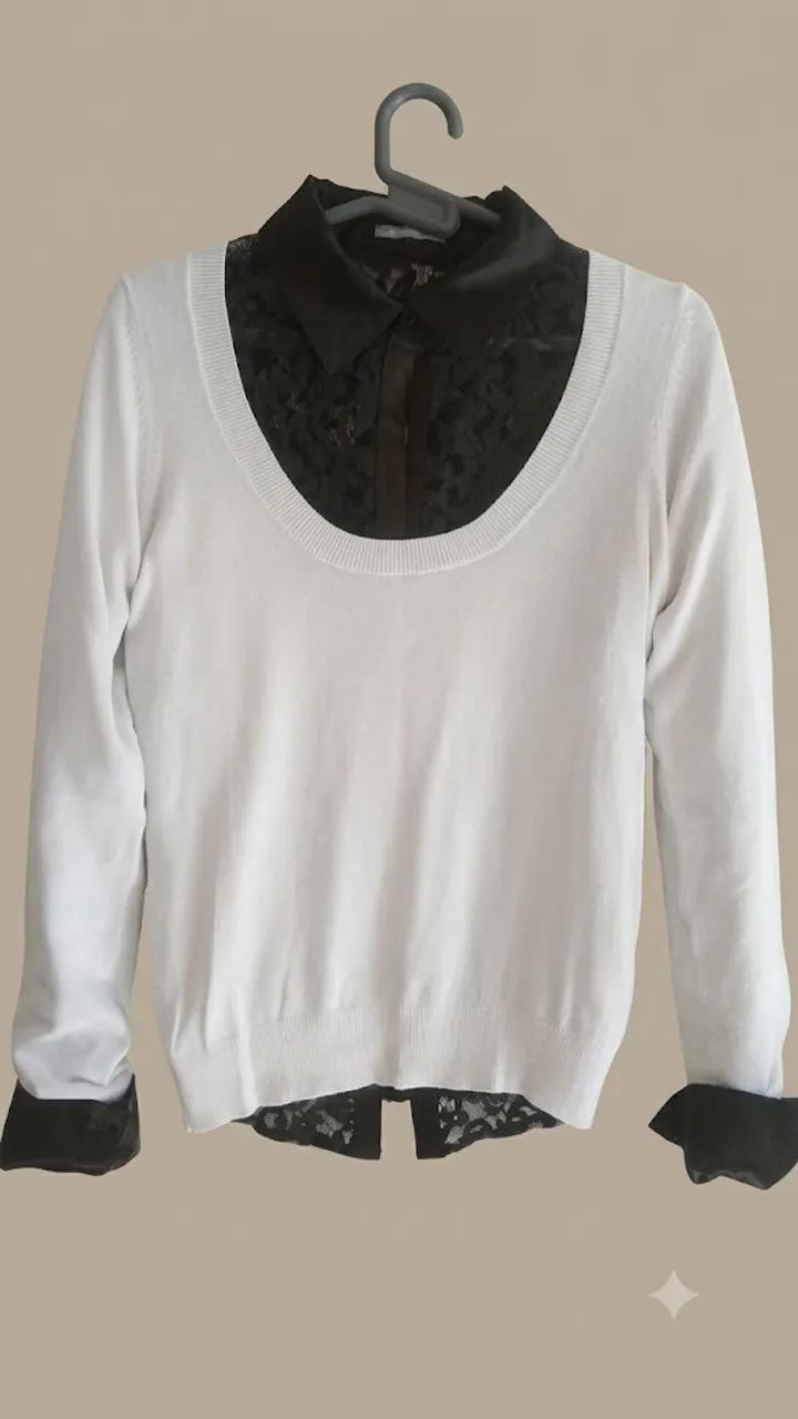Suéter Blusinha Branca Zara P/M - Foto 3
