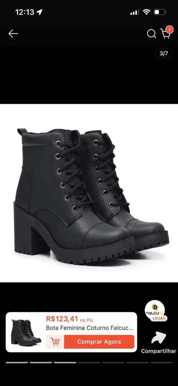Bota de couro feminina  - Foto 5