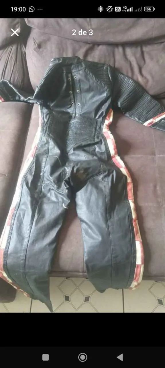 MACACÃO DE MOTOQUEIRO/COURO LEGÍTIMO 
