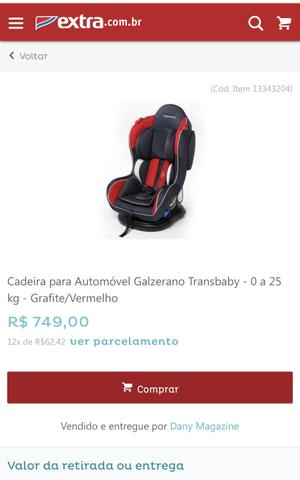 Cadeirinha para automóvel, GALZERANO MUST para crianças de 0 a 25kg!