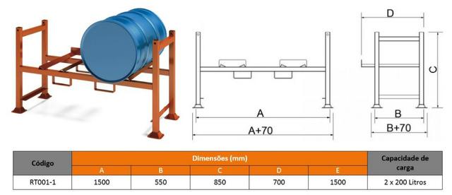 Rack para armazenamento de tambores 200l - Foto 2